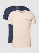 Emporio Armani T-Shirt mit Label-Print in Marine, Größe S