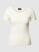 Emporio Armani T-Shirt mit Strukturmuster in Weiss, Größe XL