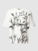 Emporio Armani T-Shirt mit Label-Schriftzug in Offwhite, Größe L