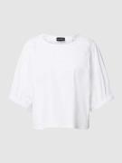 Emporio Armani Cropped Blusenshirt mit 3/4-Arm in Weiss, Größe 44