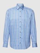 Eterna Comfort Fit Business-Hemd mit Gitterkaro in Blau, Größe 43
