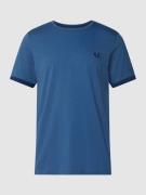 Fred Perry T-Shirt mit Logo-Stitching Modell 'RINGER' in Jeansblau, Gr...