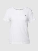 Gant T-Shirt mit Label-Stitching Modell 'SHIELD' in Weiss, Größe XS