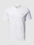 Gant Poloshirt mit Label-Stitching Modell 'SHIELD' in Weiss, Größe S