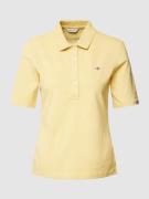 Gant Poloshirt aus Baumwolle mit Label-Detail in Gelb, Größe XS