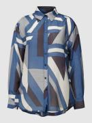Gant Bluse mit Seiden-Anteil und Allover-Muster in Rauchblau, Größe 34