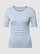 Gant T-Shirt mit Streifenmuster in Rauchblau, Größe S
