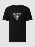 Guess T-Shirt mit Label-Print Modell 'GEO TRIANGLE' in Black, Größe S