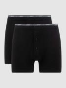 Jockey Trunks aus Baumwolle im 2er-Pack in Black, Größe M