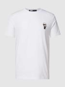 Karl Lagerfeld T-Shirt mit Motiv-Patch in Weiss, Größe S