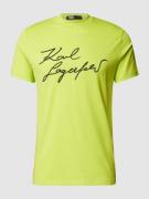 Karl Lagerfeld T-Shirt mit Label-Print in Neon Gelb, Größe S