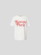 Kenzo T-Shirt mit Label-Print in Offwhite, Größe XS