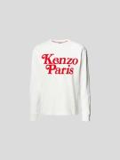 Kenzo Sweatshirt mit Label-Print in Offwhite, Größe M