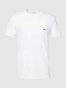 Lacoste T-Shirt mit Logo-Stitching Modell 'Supima' in Weiss, Größe XXL