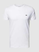 Lacoste T-Shirt in unifarbenem Design Modell 'Supima' in Weiss, Größe ...