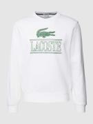 Lacoste Classic Fit Sweatshirt mit Label-Print in Weiss, Größe M