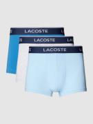 Lacoste Trunks mit elastischem Label-Bund im 3er-Pack in Bleu, Größe S