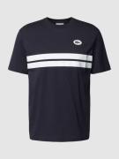 Lacoste T-Shirt mit Label-Stitching in Dunkelblau, Größe S