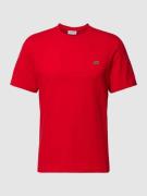Lacoste T-Shirt mit Rundhalsausschnitt und Label-Stitching in Rot, Grö...