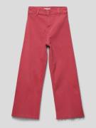 Mango Regular Fit Jeans mit offenem Saum in Rot, Größe 140