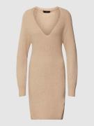 Mango Kleid mit V-Ausschnitt Modell 'JOLENE' in Sand, Größe L