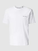 Marc O'Polo T-Shirt mit Logo-Stitching in Weiss, Größe XL