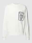 Marc O'Polo Sweatshirt mit Label-Print in Weiss, Größe M