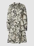 Marc O'Polo Knielanges Kleid mit Allover-Print in Ecru, Größe 34