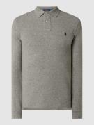Polo Ralph Lauren Slim Fit Poloshirt mit Label-Stitching in Hellgrau M...