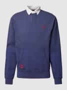 POLO RALPH LAUREN Sweatshirt mit Polokragen in Ocean, Größe M