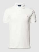 Polo Ralph Lauren Slim Fit Poloshirt mit Logo-Stitching in Offwhite, G...