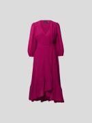 Polo Ralph Lauren Wickelkleid in Midilänge in Pink, Größe 34