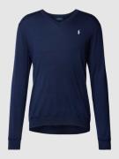 POLO RALPH LAUREN Longsleeve mit Label-Stitching in Marine, Größe M