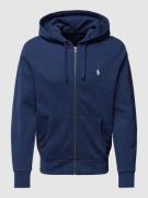 POLO RALPH LAUREN Sweatjacke mit Logo-Stitching in Marine, Größe XL