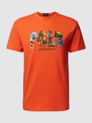 Polo Ralph Lauren T-Shirt mit Label-Stitching in Orange, Größe S