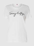 Tommy Hilfiger T-Shirt aus Baumwolle mit Logo-Print in Weiss, Größe XS