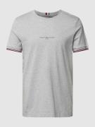 Tommy Hilfiger T-Shirt mit Label-Print in Silber Melange, Größe S