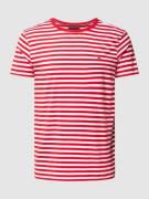 Tommy Hilfiger Slim Fit T-Shirt mit Logo-Stitching in Rot, Größe XL