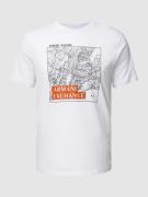 ARMANI EXCHANGE Regular Fit T-Shirt mit Label-Print in Weiss, Größe L