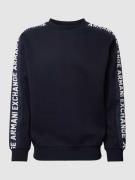 ARMANI EXCHANGE Sweatshirt mit Label-Stitching in Dunkelblau, Größe L