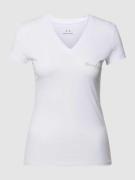 ARMANI EXCHANGE T-Shirt mit V-Ausschnitt in Weiss, Größe L
