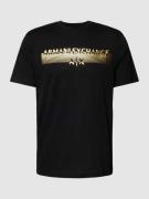 ARMANI EXCHANGE T-Shirt mit Label-Schriftzug in Black, Größe S
