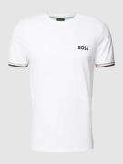 BOSS Green T-Shirt mit Label-Print in Weiss, Größe XXL
