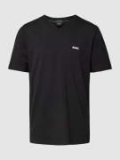 BOSS Green T-Shirt mit V-Ausschnitt in Black, Größe L