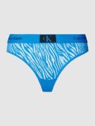 Calvin Klein Underwear String mit Animal-Print in Blau, Größe XS