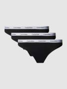 Calvin Klein Underwear String mit elastischem Bund im 3er-Pack in Blac...