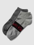 CK Calvin Klein Sneakersocken mit Label-Print im 2er-Pack Modell 'RIBB...