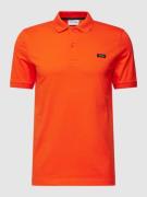 CK Calvin Klein Poloshirt mit Label-Patch in Orange, Größe S