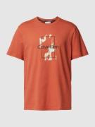 CK Calvin Klein T-Shirt mit Label-Print Modell 'CAMO' in Terra, Größe ...