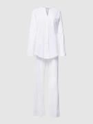 Hanro Pyjama mit Brusttasche in Weiss, Größe XS
